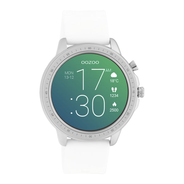 OOZOO Smartwatches – Unisex – Smartwatch mit blauem Display – Weiß Q00310 (45 mm)