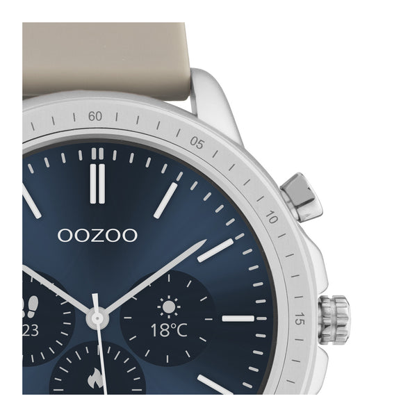 OOZOO Smartwatches – Unisex – Smartwatch mit Taupe-Display – Braun Q00313 (45 mm)