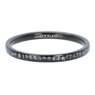 Koop black iXXXi fill ring Zirconia Crystal R02502 (2MM)
