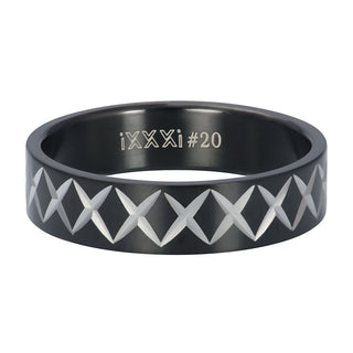 Koop black iXXXi fill ring men's Cross Line (6MM)