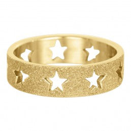 iXXXi fill ring Open Stars Sanblasted Gold 6mm