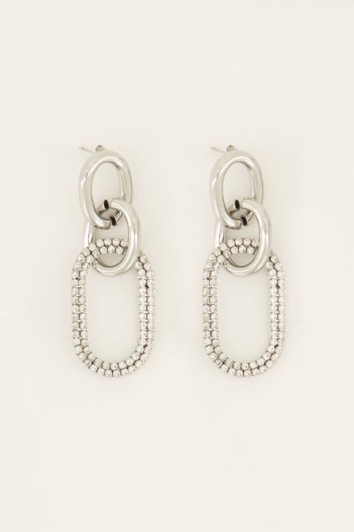 My Jewelery Earrings with links & rhinestones