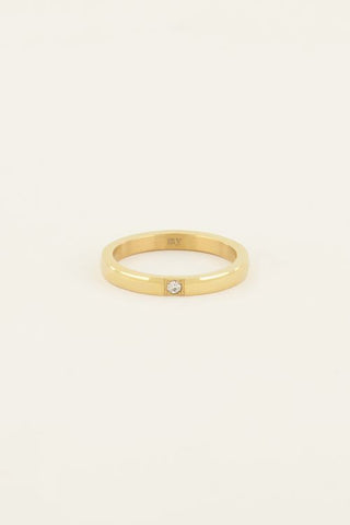 Koop gold My Jewelery Ring with transparent stone 