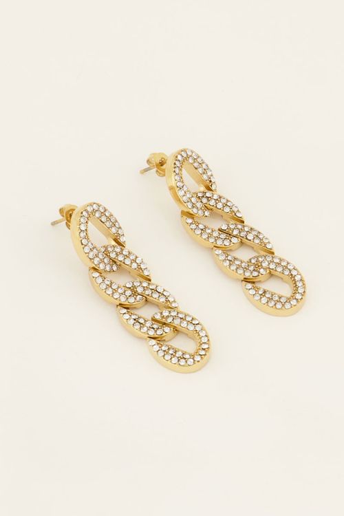 My Jewelery Statement earrings with flat links & rhinestones