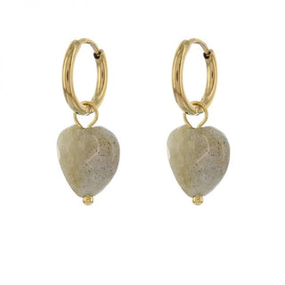 Kopen goud Kalli edelstalen oorhangers 1954 labradoriet steen (13mm)
