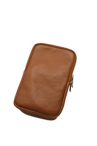 Koop cognac Bijoutheek Italian leather ladies shoulder/mobile phone bag