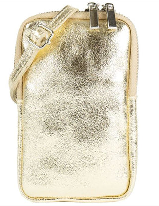 Kaufen gold Bijoutheek Damen-Schulter-/Handytasche aus italienischem Leder