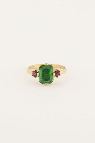 My Jewellery Vintage Statement-Ring grüner Kristall