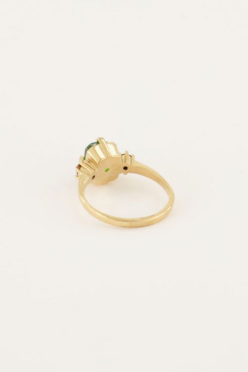 My Jewellery Vintage Statement-Ring grüner Kristall