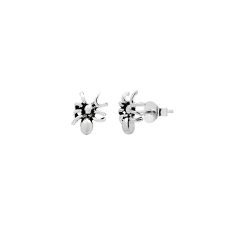 Silver stud earrings, spider (3MM)